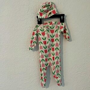 Newborn flower zip up with hat